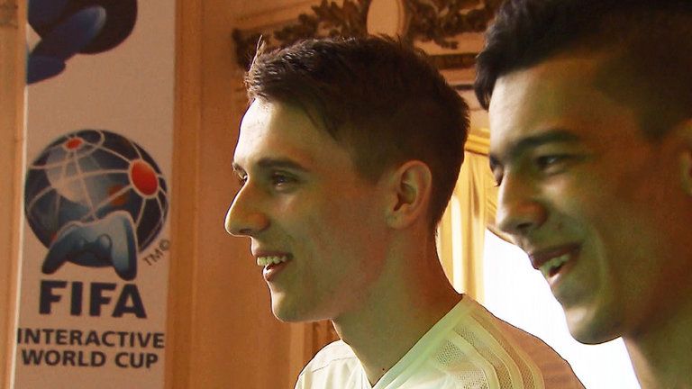 David Bytheway (left) is a professional gamer for German team Wolfsburg