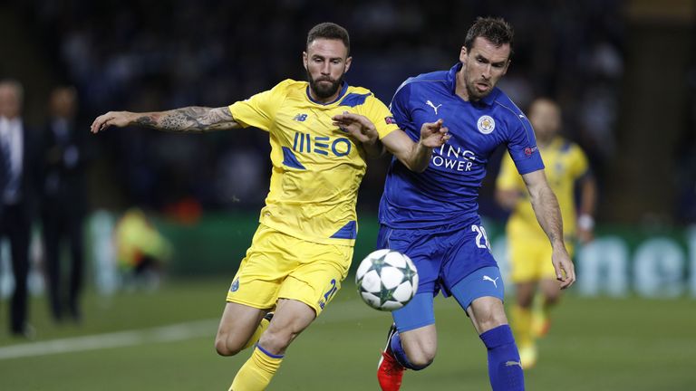 Miguel Layun tangles with Christian Fuchs