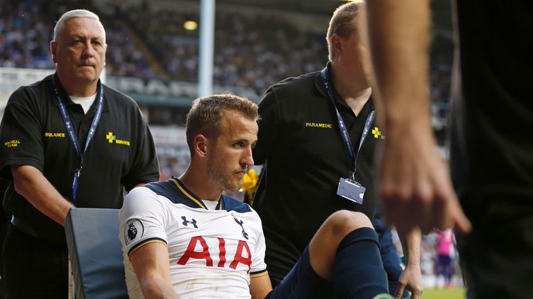Harry Kane was stretchered off during the home win over Sunderland