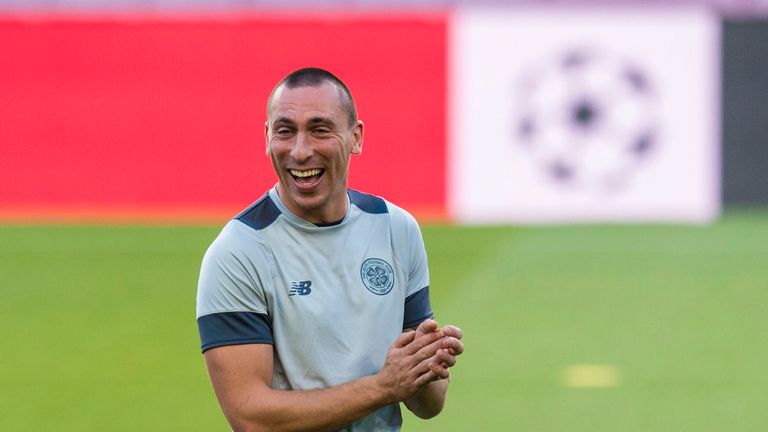 Scott Brown trained with Celtic at the Nou Camp on Monday evening