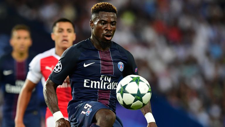 Serge Aurier will not feature for PSG against Arsenal after being refused entry into the UK