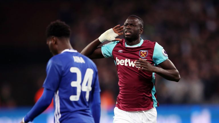 West Ham's Cheikhou Kouyate celebrates scoring the opener