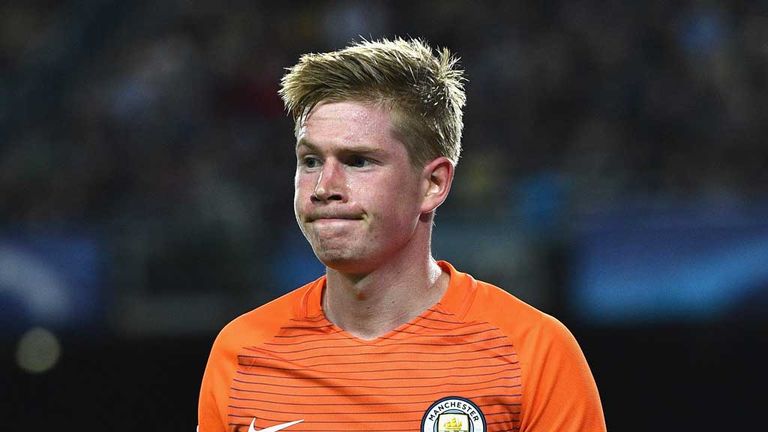 De Bruyne cuts a disconsolate figure during a trying night in Barcelona
