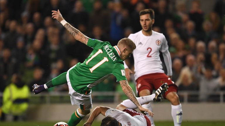 James McClean (left) went close to scoring Republic of Ireland