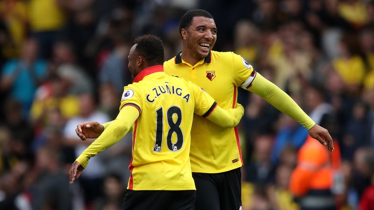 Troy Deeney will again bid for his 100th Watford goal on Sunday