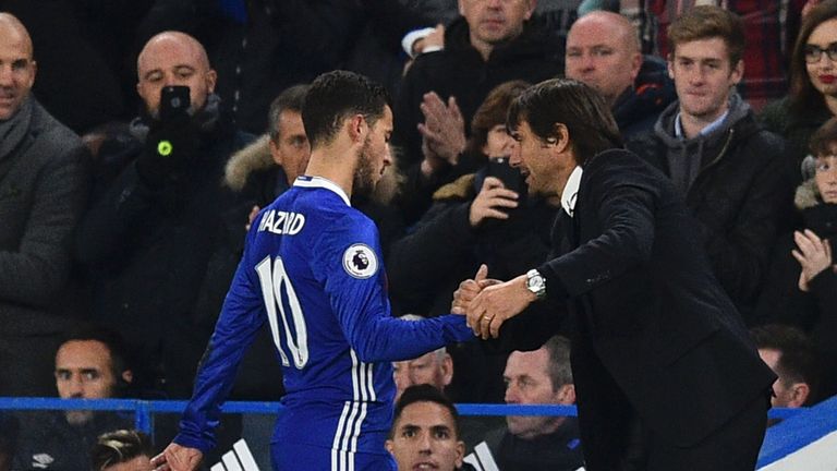 Conte substituted Eden Hazard a the end of the game against Arsenal