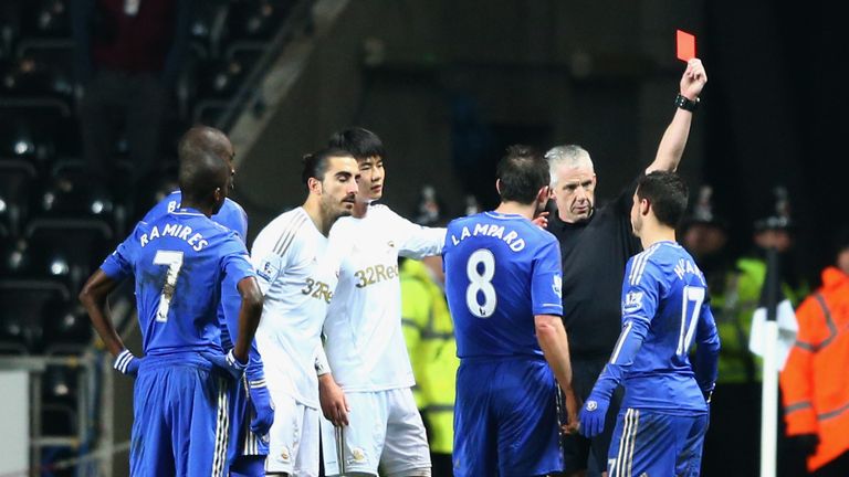 Hazard was dismissed by referee Chris Foy for the incident
