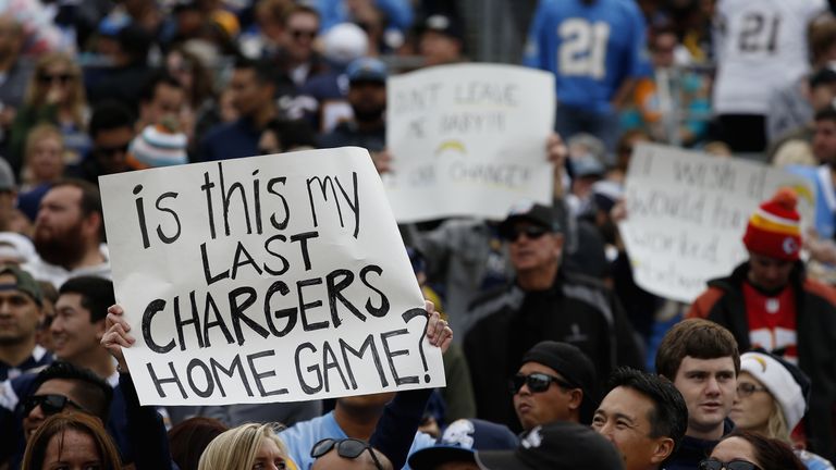 San Diego Chargers fans will be without a team, after the organisation announced it was moving to Los Angeles