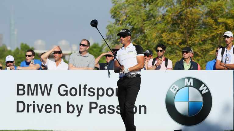 Henrik Stenson tees off on the second, where he would later have his ball stolen