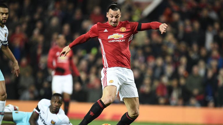 United striker Zlatan Ibrahimovic opens the scoring