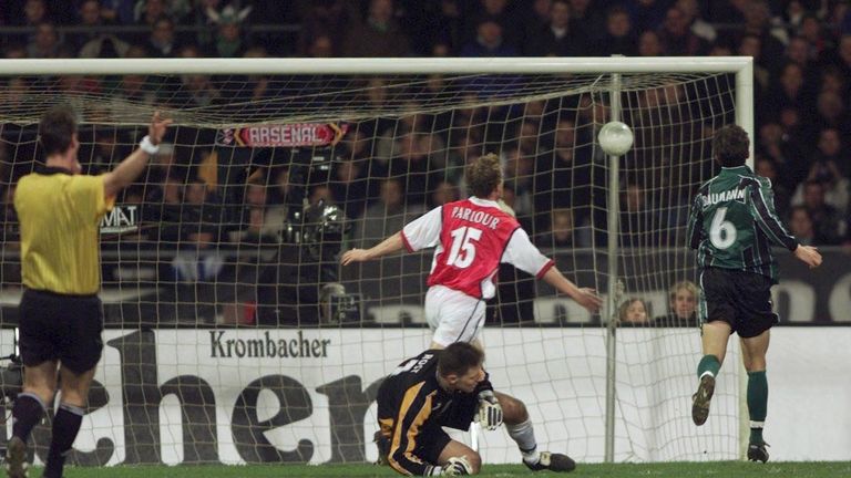 Arsenal posted this picture of Ray Parlour scoring his third against Werder Bremen in 2000