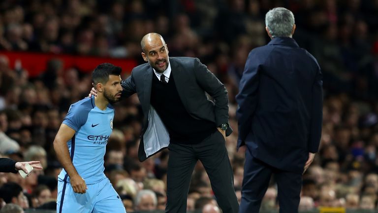 Pep Guardiola (right) says Manchester City will not contest Sergio Aguero's ban