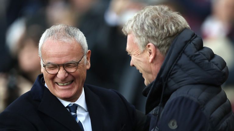 Claudio Ranieri and David Moyes were all smiles ahead of kick-off