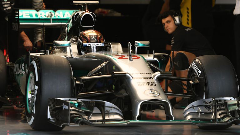 Pascal Wehrlein tests the Mercedes W07 at Silverstone in July 