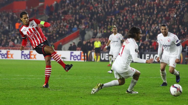 Virgil van Dijk scored in injury time but Southampton could not find a winner