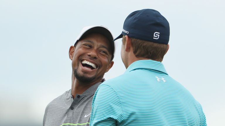 Tiger clearly enjoyed being back and catching up with the likes of Jordan Spieth
