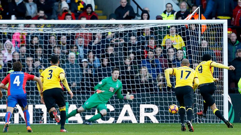 Troy Deeney equalised for Watford from the penalty spot