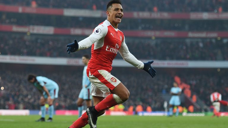 Alexis Sanchez is the Premier League's joint-top scorer with 17 goals