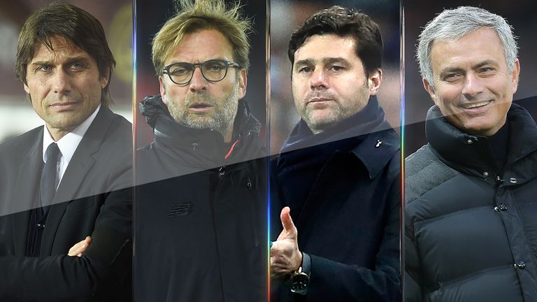 Antonio Conte, Jurgen Klopp, Mauricio Pochettino and Jose Mourinho have European commitments in 2017/18
