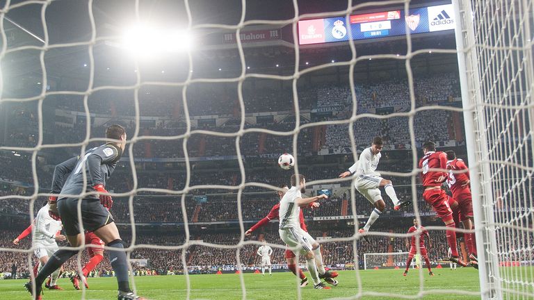 Rafael Varane scored as Real Madrid ran out 3-0 winners over Sevilla