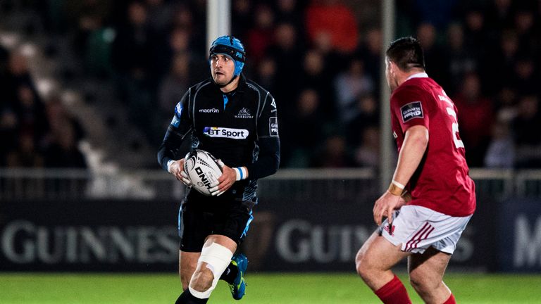 Peter Murchie started at full-back in Glasgow's PRO12 loss at home to Munster on December 2