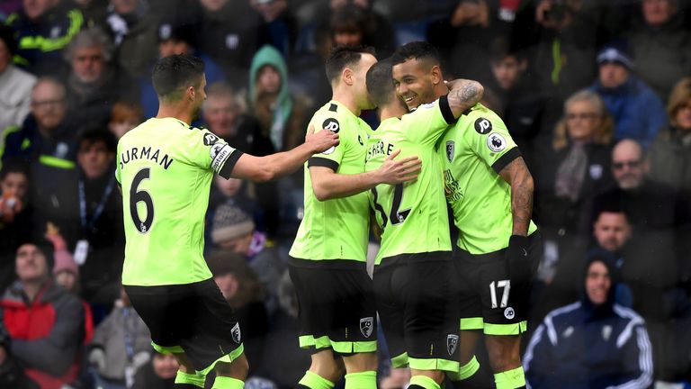 Joshua King celebrates scoring his side's first goal