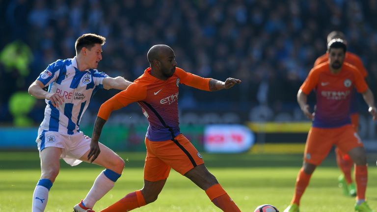 Joe Lolley puts pressure on Fabian Delph