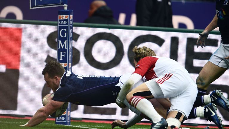 Stuart Hogg put Scotland ahead with his first-half try