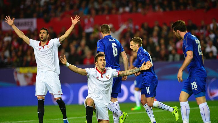 Vicente Iborra (left) was in the Sevilla side beaten by Leicester last season