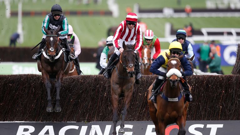 Charbel (R) led for much of the Arkle last year and was still in front when falling two out