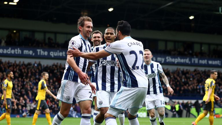 Craig Dawson's headed double inspired West Brom to victory over Arsenal