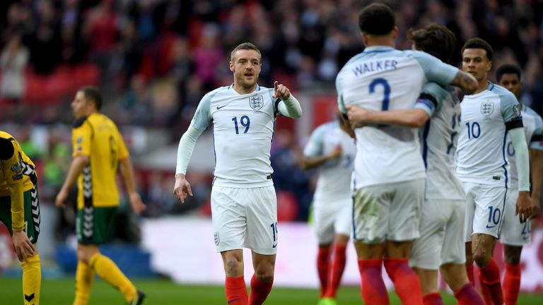 Jamie Vardy will miss the games against Scotland and France
