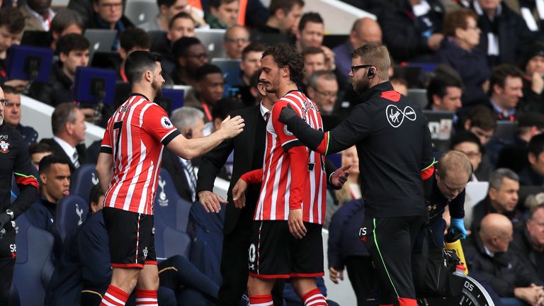Manolo Gabbiadini was taken off injured and was replaced by Shane Long
