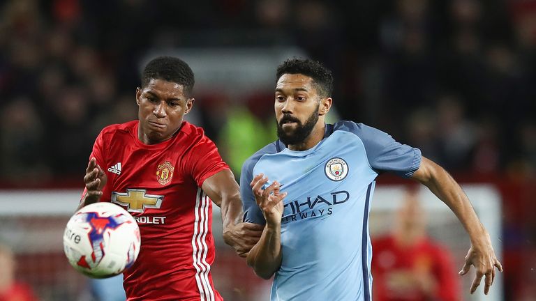 Marcus Rashford's Manchester United will face Gael Clichy's City during pre-season
