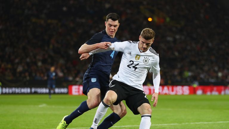 Keane made his England debut against Germany in March 