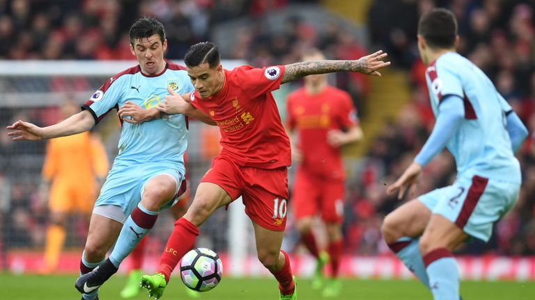 Philippe Coutinho was taken off after an hour against Burnley