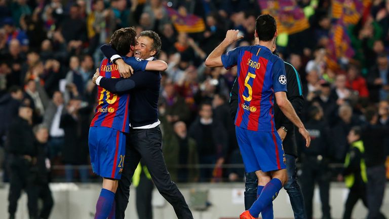 Luis Enrique won the Treble in his first season at Barcelona in 2014/15