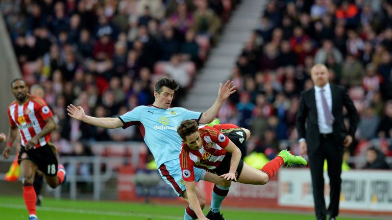 Joey Barton was booked for a foul on Adnan Januzaj in the first half