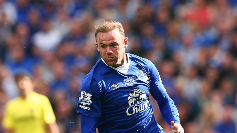 Rooney donned an Everton shirt in Duncan Ferguson's testimonial in 2015