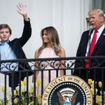 Donald Trump's Son Barron Plays Football On White House Lawn In Full Arsenal Kit | Football News ...