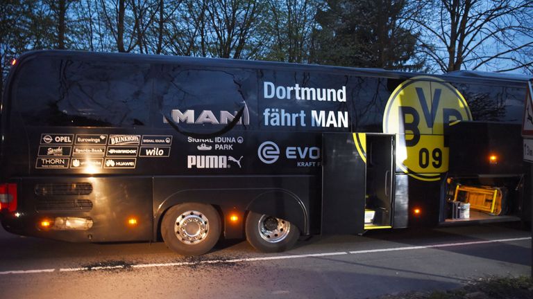 Borussia Dortmund's bus was attacked prior to last week's Champions League match against Monaco