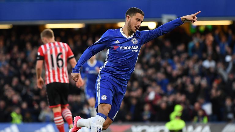 Eden Hazard scored Chelsea's opener against Southampton