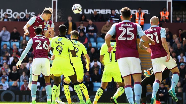 James Chester equalised for Villa with a close-range header