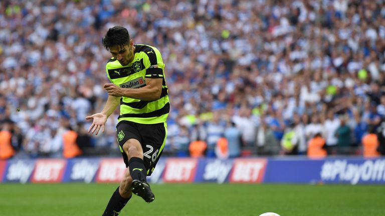 Christopher Schindler scores the winning penalty in the play-off final