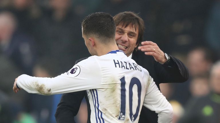 Hazard has said Conte improved him as a player within just one week of the Italian taking charge at Chelsea