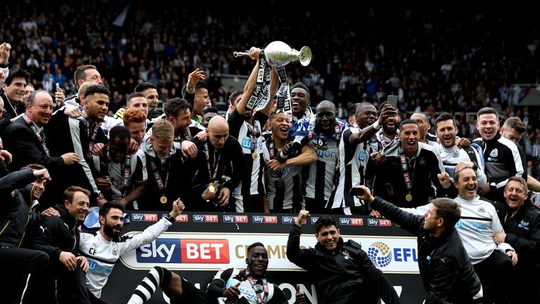 Newcastle were promoted to the Premier League as Championship winners