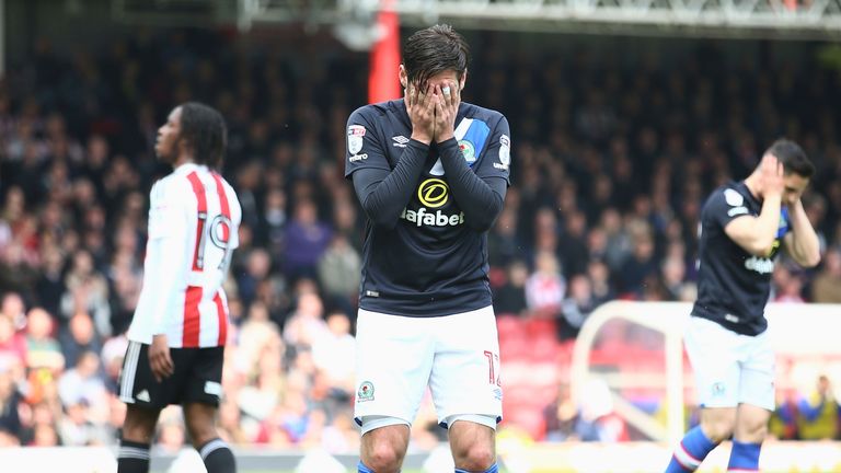 Danny Graham looks distraught as Rovers are relegated