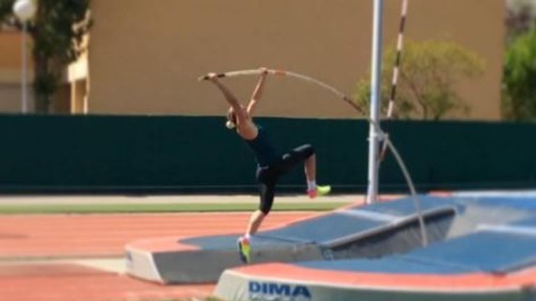 Holly practising in Barcelona before her season opener (Instagram @hollypv)