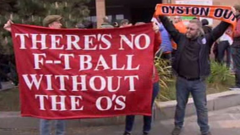 Supporters marched from the Pleasure Beach to Bloomfield Road
