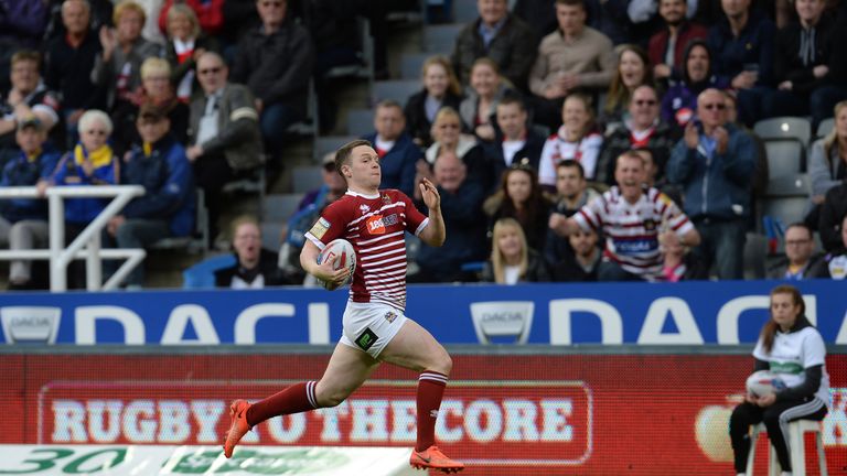 Liam Marshall sprints clear to score